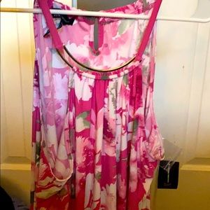 NWT INC floral print tank with metal accent!